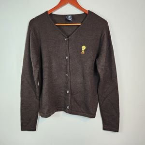 Brown Tweety Bird Cardigan